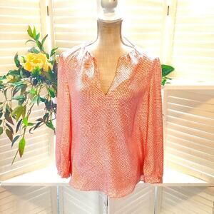 JOIE 100% GEOMETRIC LONG SLEEVE BLOUSE SIZE MED 1226